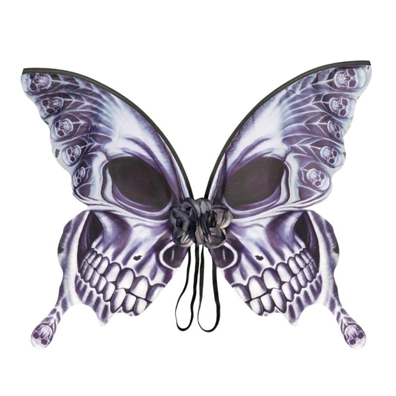 Masquerade Halloween Party Decor Wing Butterfly Wings Dark Fairy Wing Skeleton Black Skull Design Costume Cosplays Wings 1