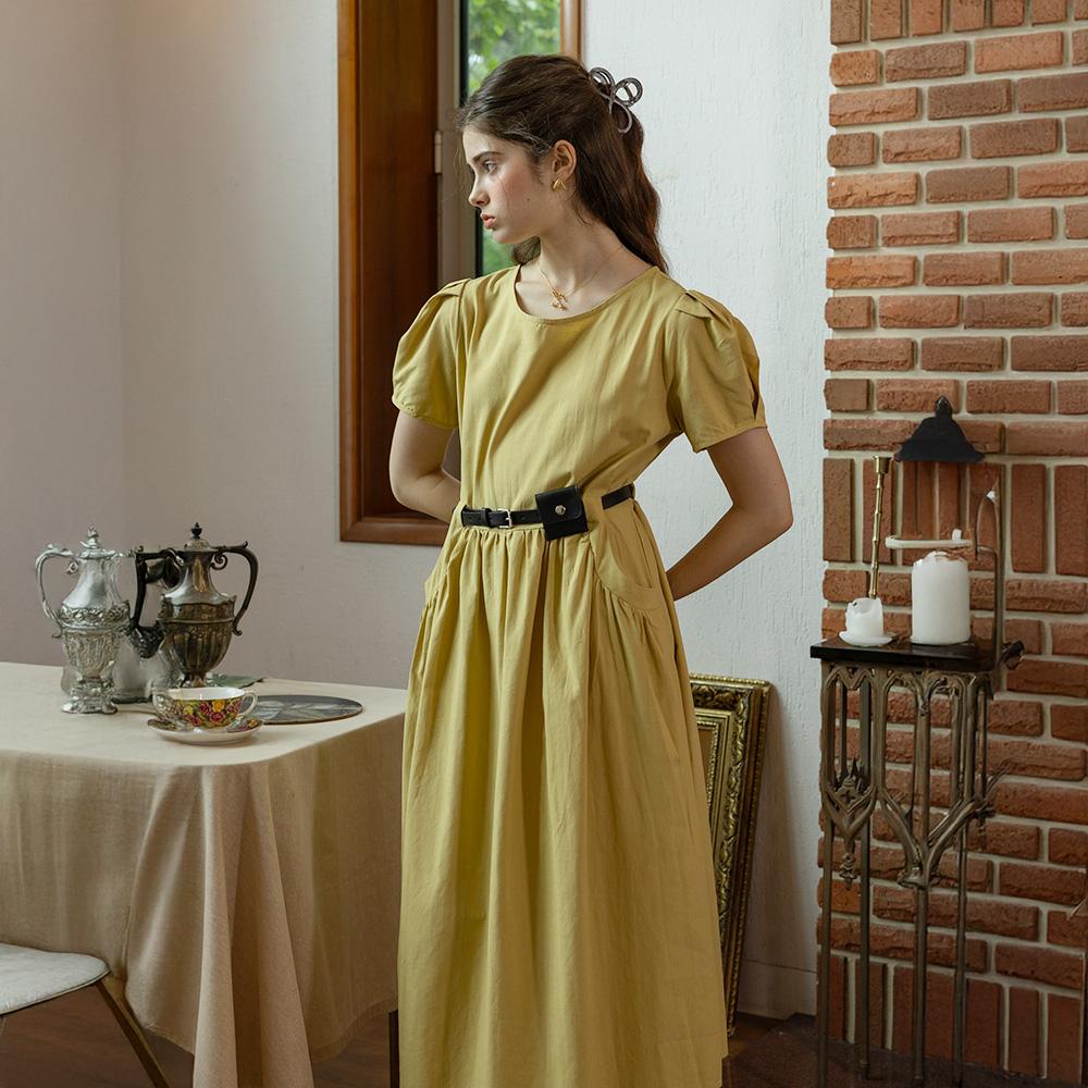 Peulaudeumali Pm_Grassland Short Sleeves Dress_Olive