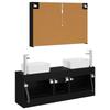 Bathroom Furniture Set 4 pcs Black Oak Engineered Wood and Glass