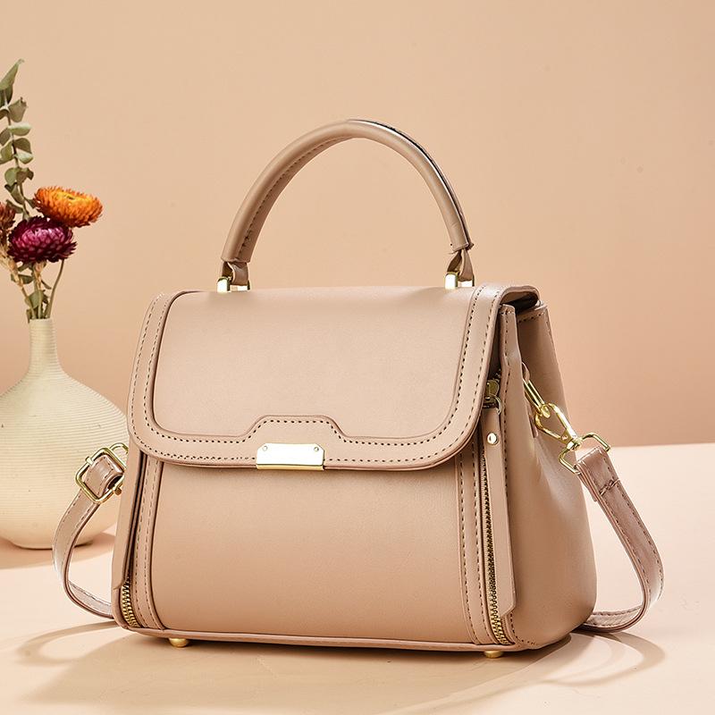 Handbag Women's bag Solid color shoulder messenger bag Versatile fashion simple mother bag