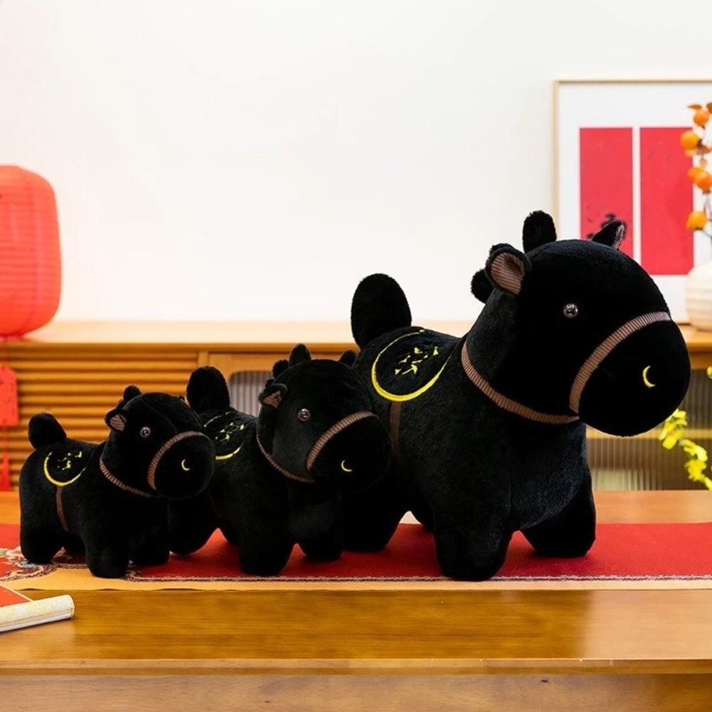 25/30cm Stuffed Animal Doll Zodiac Horse Cartoon Horse Doll Simulated Horse Toys New Year Mascot