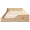 Brown Bed Frame 100 X 220 Cm Solid Pine Wood