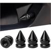 Car Tire Valve Stem Caps, 4PCS Spike Style Aluminum Alloy Leakproof Vehicle Wheel Stem Caps, Dustproof Automotive Tire Air Valve Cover Accessories,
