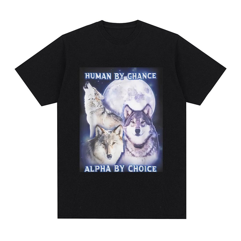 Sitting Wolf Literally Me Funny Meme T Shirt Men Casual Cotton Short Sleeve Oversized T-shirts Hip Hop Vintage Tee Shirt Unisex