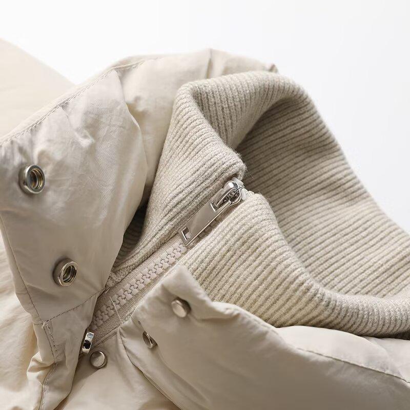 2024 Winter Women's European & American Style Patchwork Long Sleeve Cotton-Padded Jacket