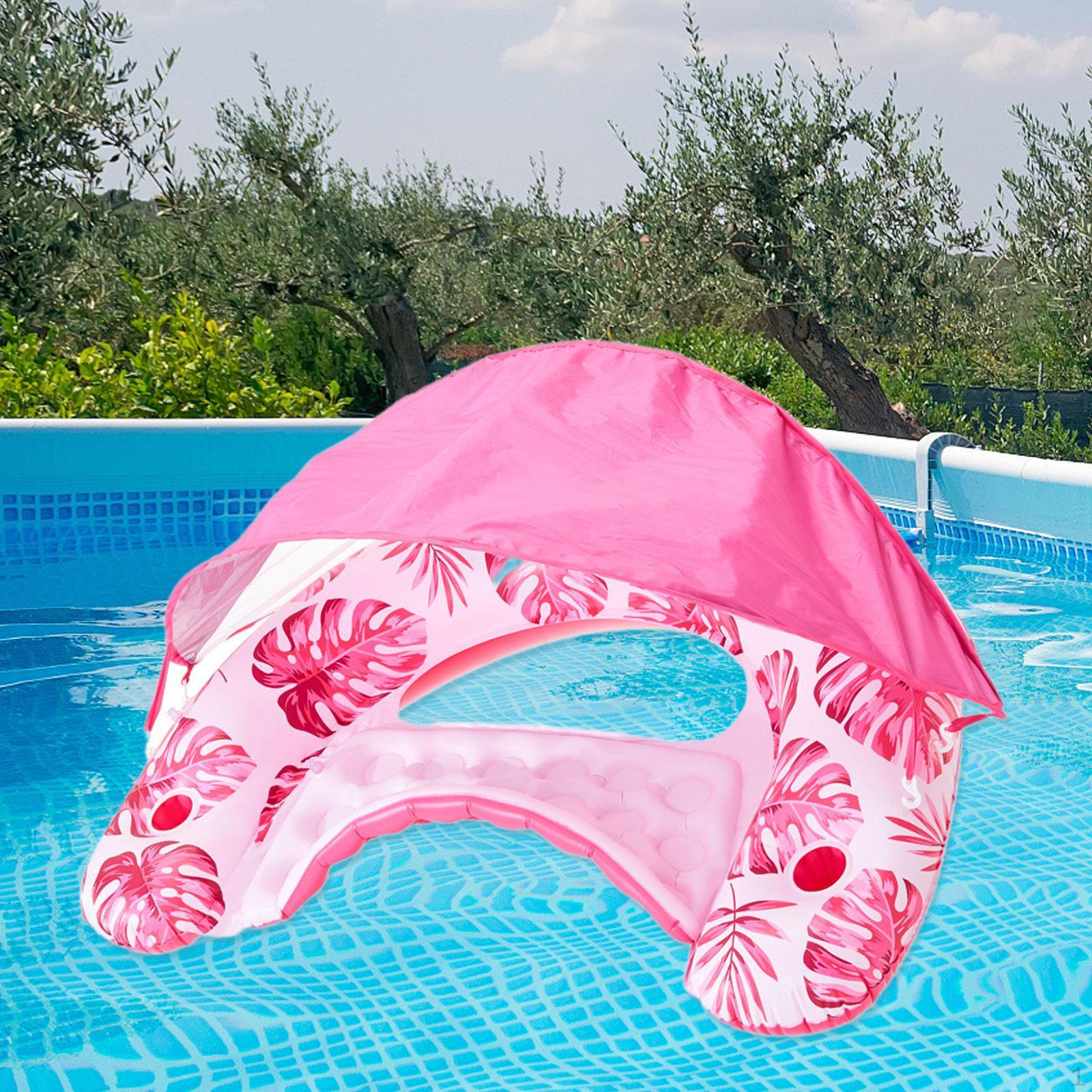 

Inflatable Swimming Tube Ring Cute Pool Float Chair for Travel Beach Outdoor рожевий