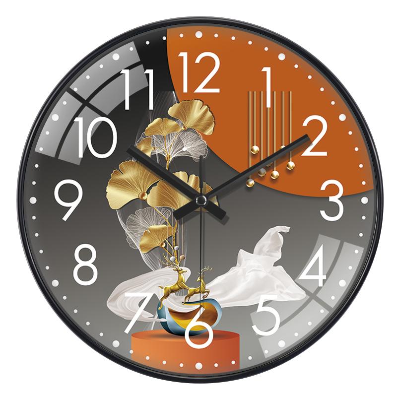 Light Luxury Art Wall Clock Circular Quartz Clock For Bedroom Living Room Study Fashionable Simple Modern Decoration