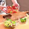 Gold Rim Lead-Free Crystal Salad and Dessert Bowl Set with Hammered Texture