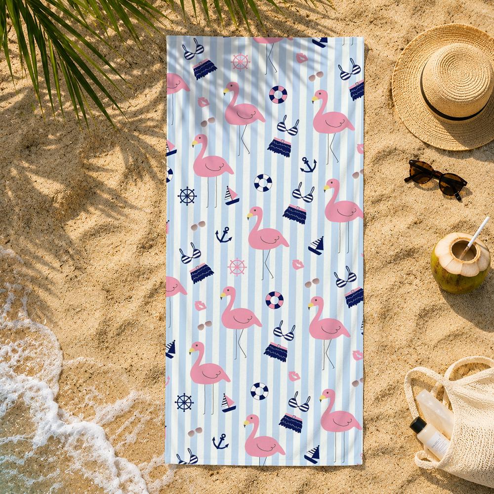 Bird F-Flamingos Towel ultra-fine fiber quick drying absorbent towel, beach swimming vacation beach towel