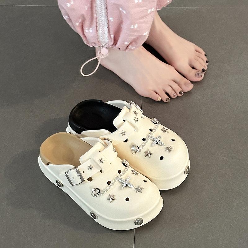 Thick-bottomed Bag Head Slippers for Women's Summer Outer Wear, New Summer Models, Breathable and Comfortable, Heightening and Non-slip