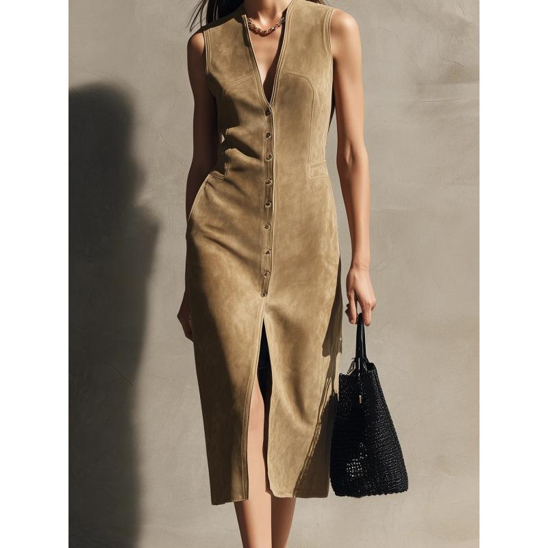 

European and American women s clothing summer new fashion temperament dress, thin slim solid color skirt XXXL хакі