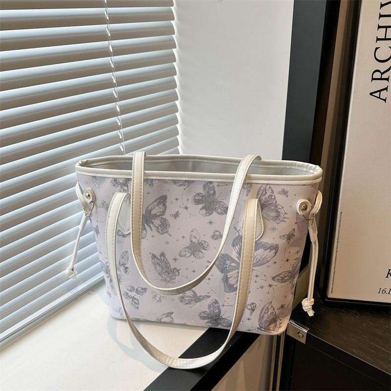 Stylish College Student Shoulder Bag Large Capacity Pu Tote Bag For Women Trendy Street Fashion