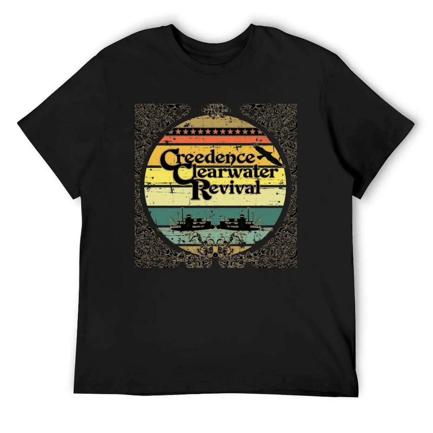 

Creedence Clearwater Revival Riverboats Базовая футболка Заготовки для футболок Персонализированная футболка Футболка с коротким рукавом Мужская одежда S