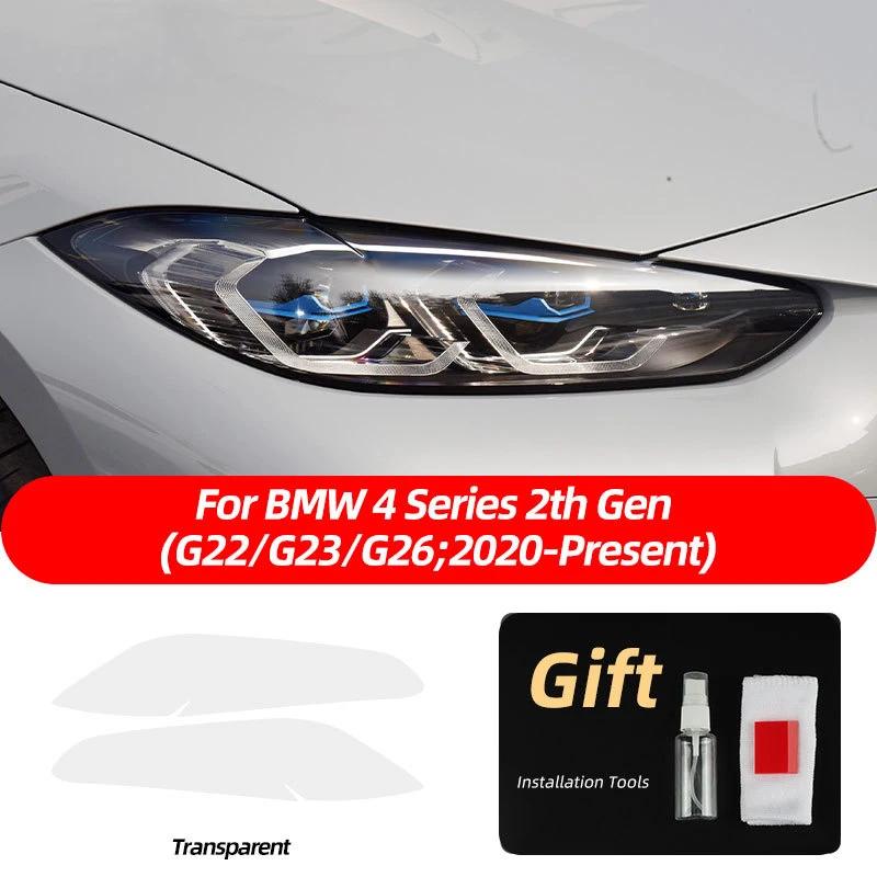 For BMW 4 Series G22 G23 G26 TPU Blackened Headlight Taillight Foglight Protective Film Headlight Tail Lamp Films