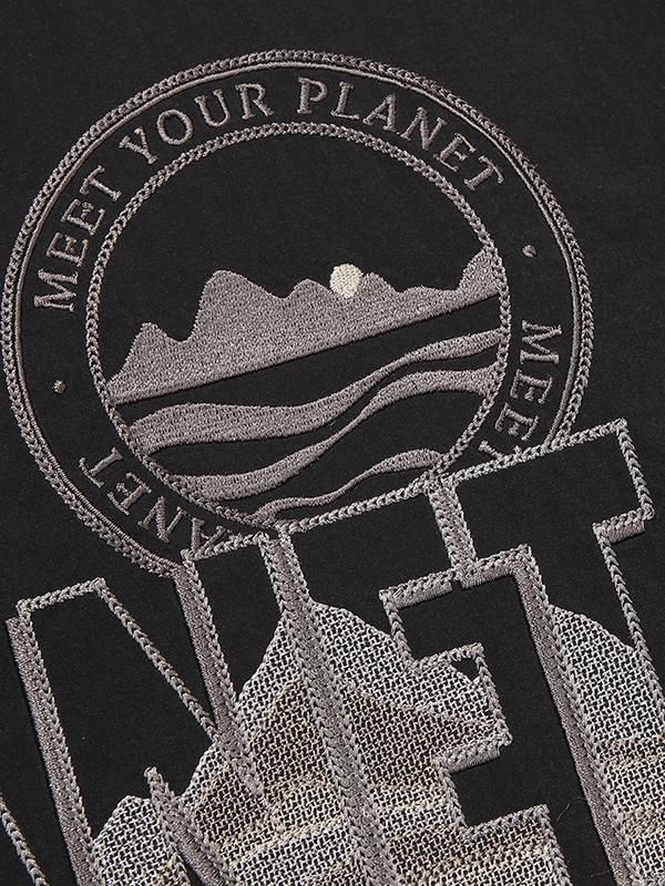 BBC EARTH Kangaroo Pocket Woven Round T-Shirt_Black