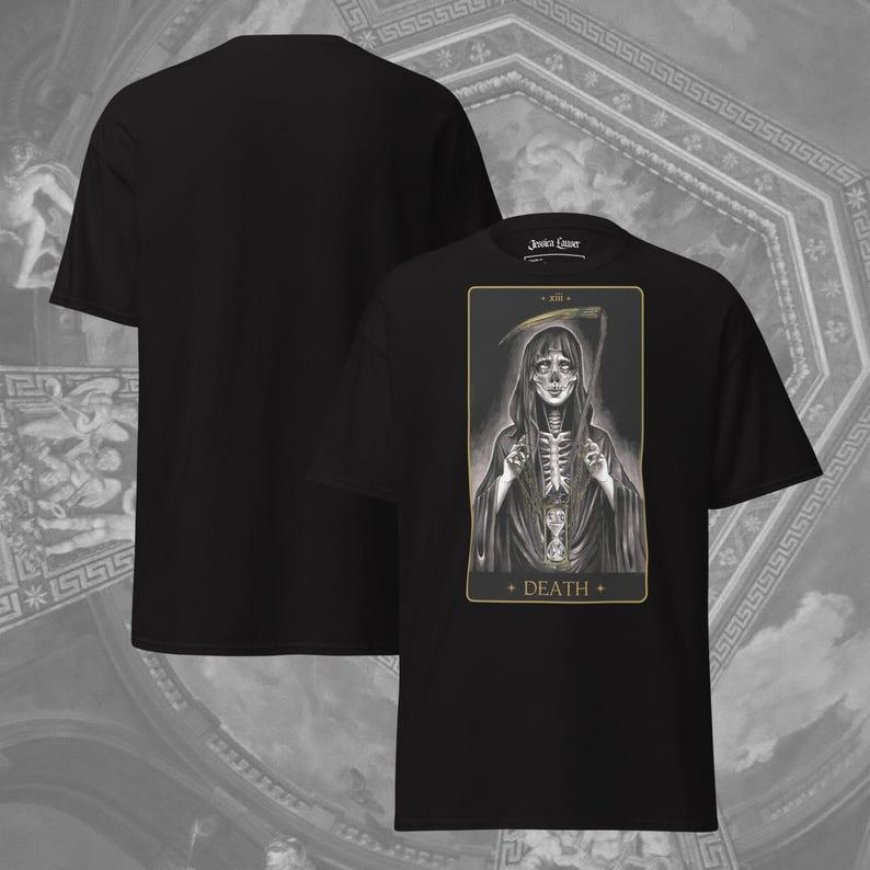 

Dead Tarot Card Unisex Personality Casual Street Fashion Art Aesthetics High Quality Round Neck Short Sleeve T-shirt Tops 4XL