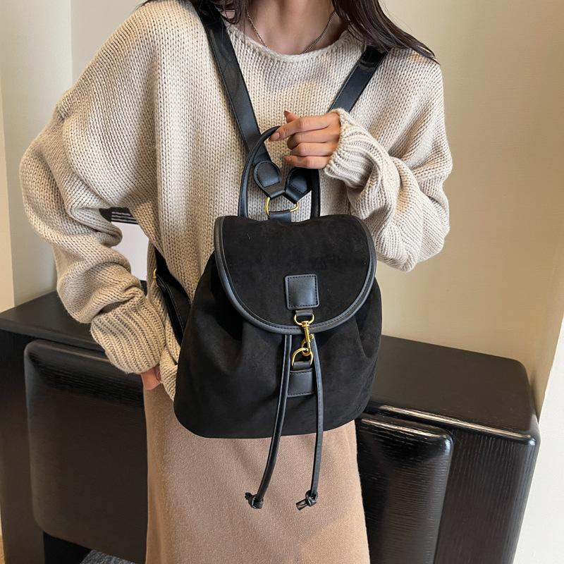 Autumn Suede Backpacks For Women Large Capacity College Student Schoolbags Suitable For Travel Daily Commuting KTB