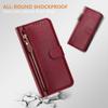 For iPhone 17 Pro Max Case Zipper Pocket Multiple Card Slots Leather Phone Cover