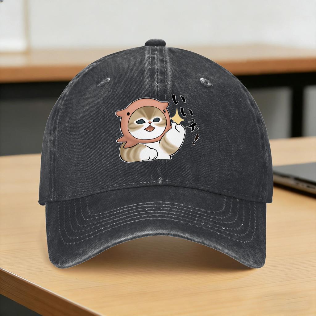 Sharks and kittens Baseball Cap Sun  Outdoor Gym SunProof Washed Trucker Hat FeUnisex Unisex Casual Print Snapback Cap