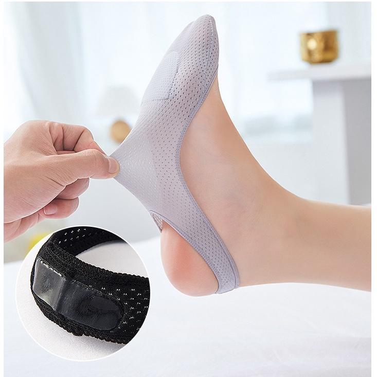 FINETOO Invisible Socks Summer for Woman Half Length Socks Suspenders Invisible Socks Cotton Socks Thin Anti Wear High Heels