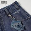 Teenie Weenie Women's 2026 Spring Cartoon Bear Denim Jeans