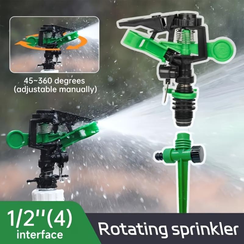 1pc 4-Point Plastic Adjustable Rocker Arm Sprinkler Head 360-Degree Automatic Rotating Sprinkler For Garden Lawn Irrigation