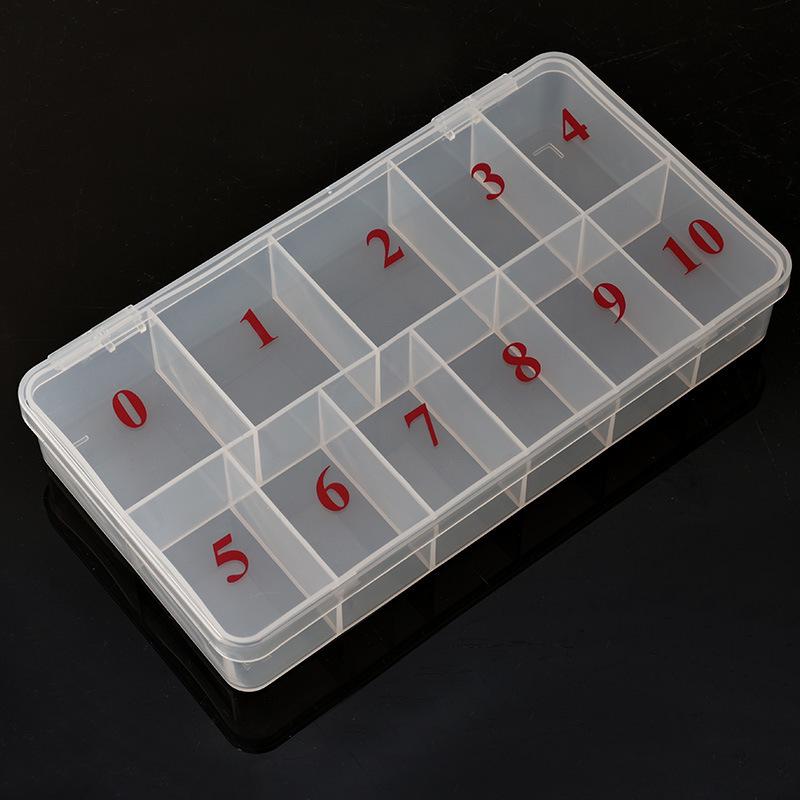 Semi-Transparent Flat Bottom Storage Box for Nail Art Tips - Holds 1000 Pieces