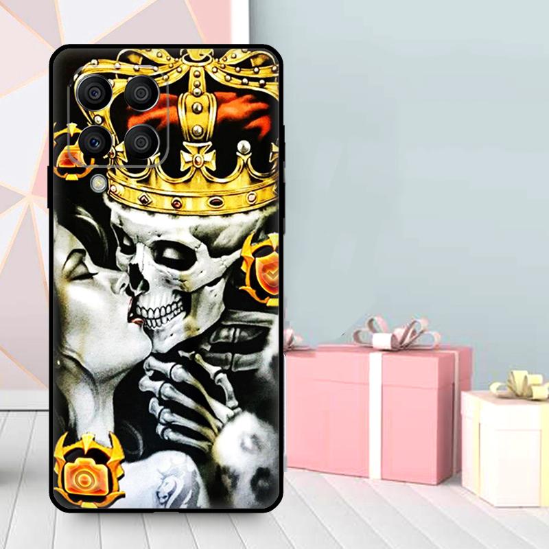 Skeleton Skull Kiss Case For Samsung Galaxy M16 M31 M21 M13 M33 M53 M15 M35 M55 M36 M56 M12 M32 M52 M14 M34 M54
