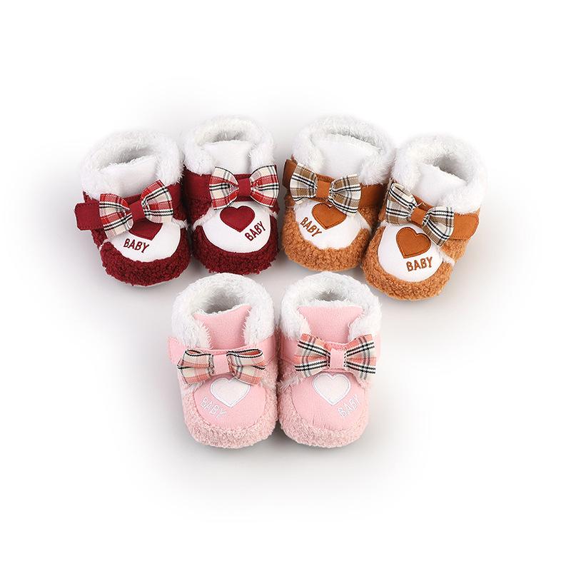 Warm Cartoon Velvet Baby Toddler Shoes for 0-1 Year Olds