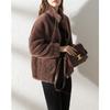 Damen Winterfleece Dick Doppelseitiges Korallenfleece Stehkragen Warmes Hoodie Strickjacke Reißverschluss Fleece Oberteil