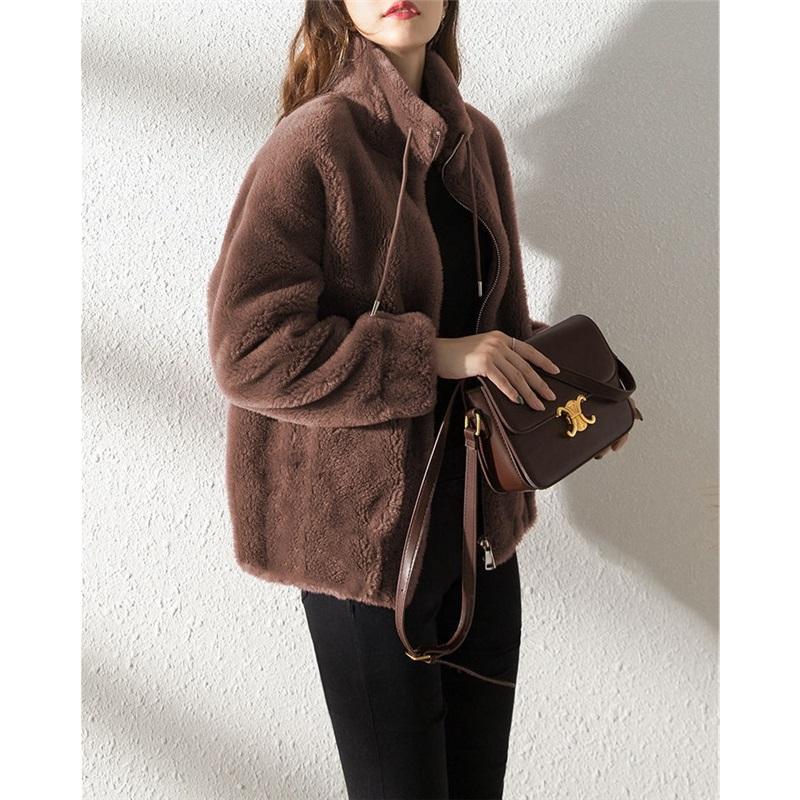 Damen Winterfleece Dick Doppelseitiges Korallenfleece Stehkragen Warmes Hoodie Strickjacke Reißverschluss Fleece Oberteil