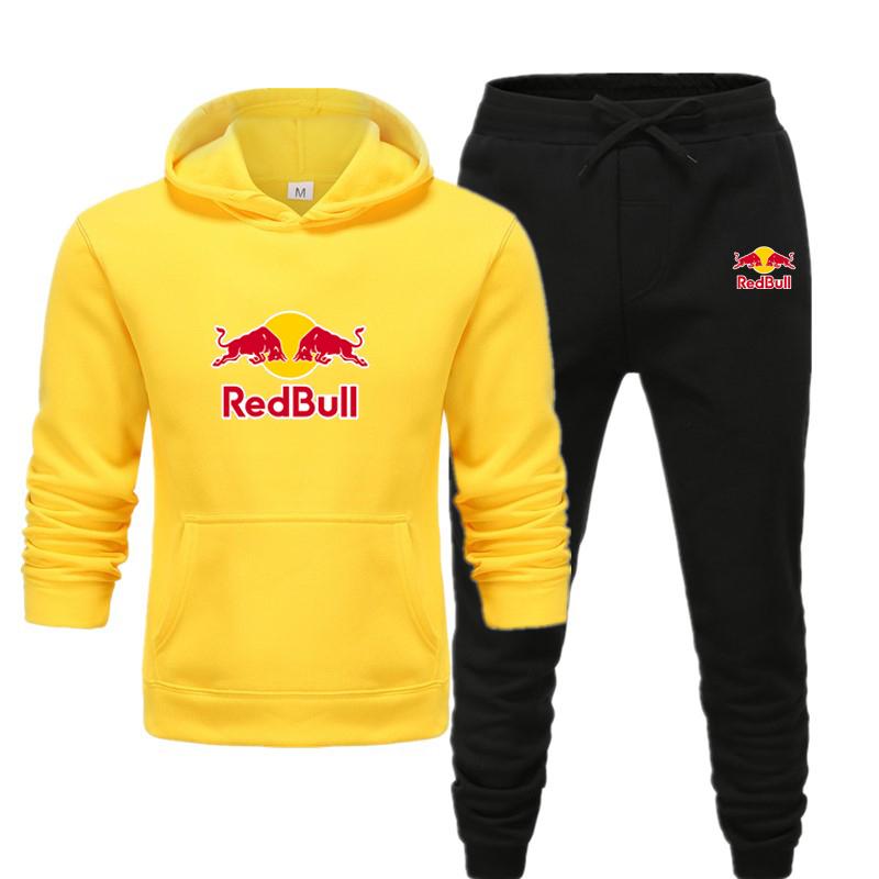 Red Bull Men/women Sportswear Sets Spring Autumn Brand Hooded Sweatshirt Casual Tracksuit Men 2 Piece Hoodies + Pants Men Clothing