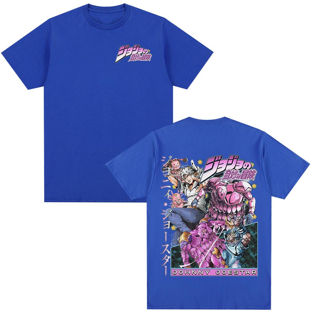 T-shirt Anime JoJo Bizarre Adventure STEEL BALL RUN Johnny Joestar Magliette Manga Uomo Donna Cotone Casual Maniche Corte T-shirt
