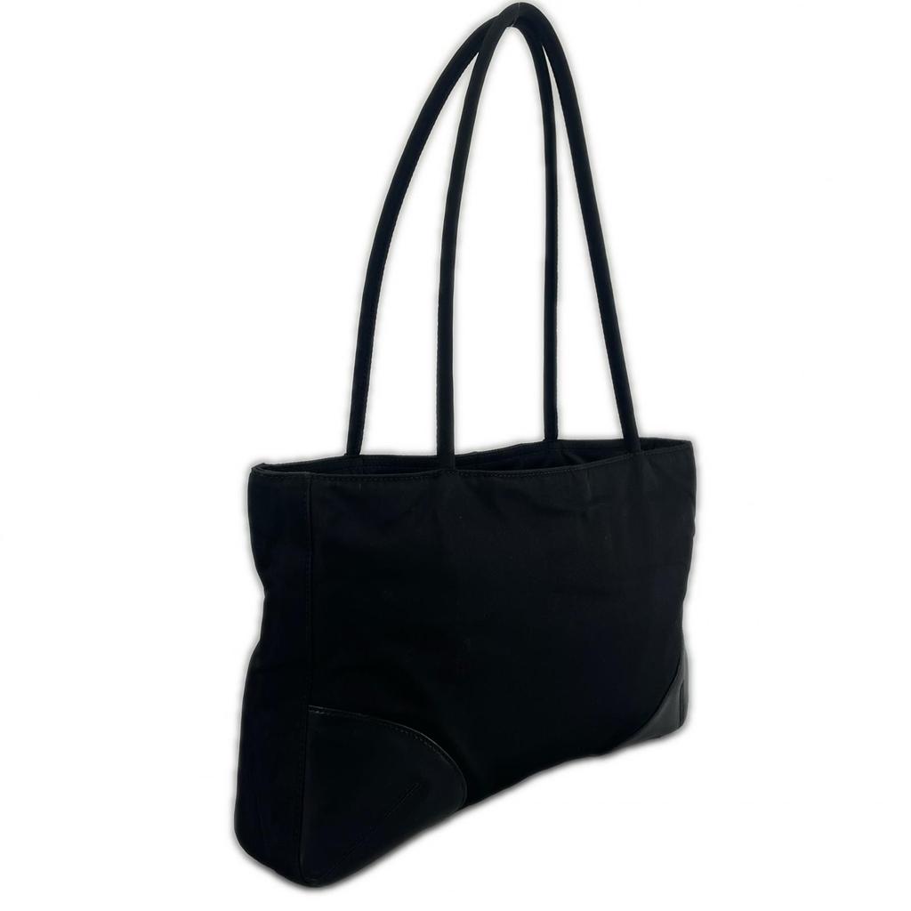 PRADA Triangle logo Tote Bag black Women used