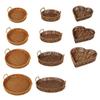 1Pcs Round Shape Storage Tray Breakfast Bread Food Plastic Rattan Threads Basket