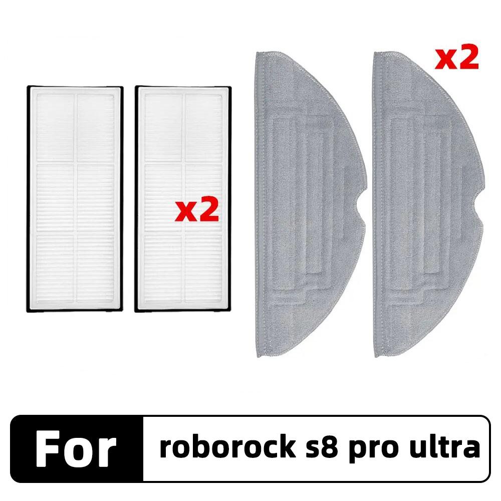 Compatible for Roborock S8 Pro Ultra, G20 A6900RR Main Side Brush Hepa Filter Mop Cloth Dust Bag Spare Parts Accessories