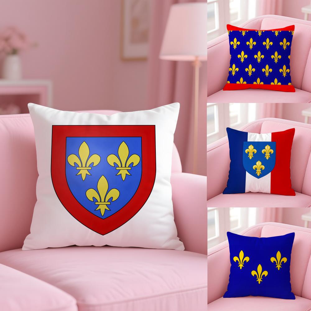 Anjou Flag French Region Cushion Cover Plush Fabric Soft Double-Sided Printed Invisible Zipper Sofa Pillow Case Home Decor