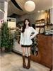 Elegant French V-Neck Lace Trim Long Sleeve Women's Top - Autumn/Winter Chic Slim Fit