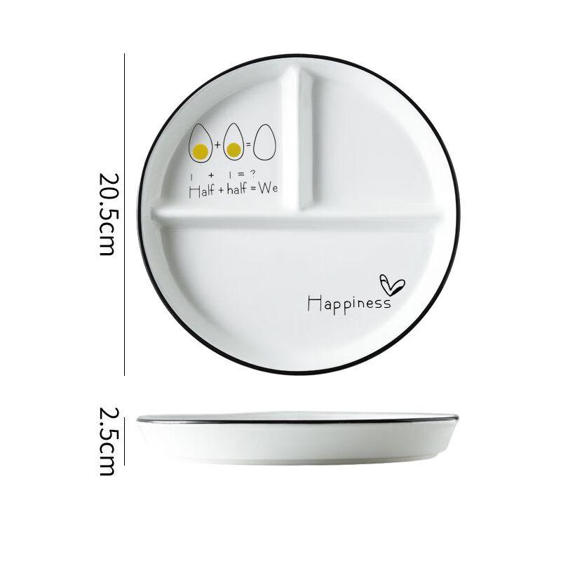 Nierxin 211 Keramický talíř s přihrádkami pro kontrolu porcí