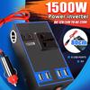 Car Power Inverter Cigarette Lighter Socket Quick Charge 12V/24V To 220V Car Splitter with 4 USB Ports 1500W