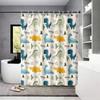 1Pc Cartoon Cute Dinosaur Print Waterproof Shower Partition Privacy Hanging Curtain With 12 Hooks Multiple Size Machine Washable