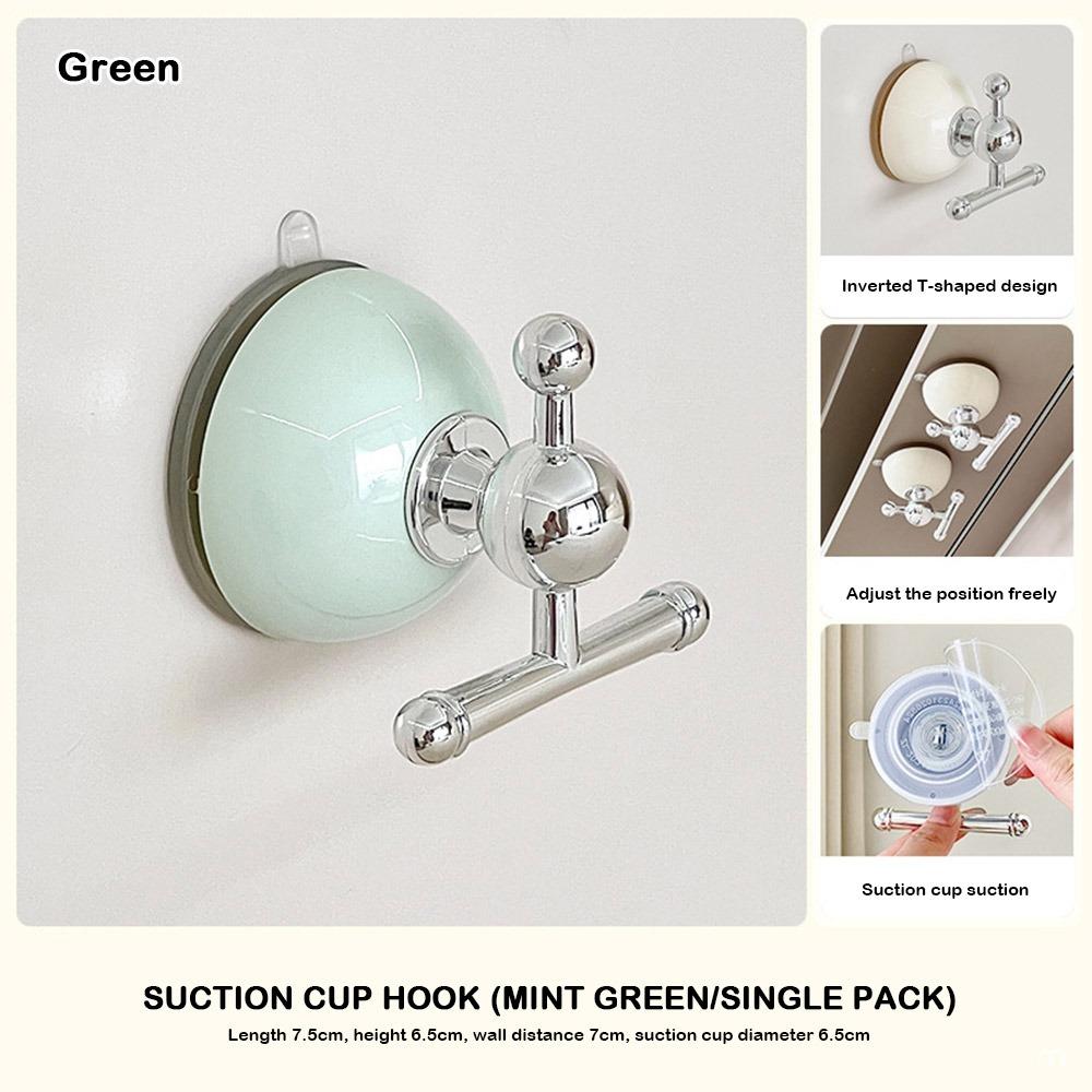 

Macarons Bathroom Hook No Punching Required Door Clothes Hook Durable Suction Cup Hook Bathroom Green
