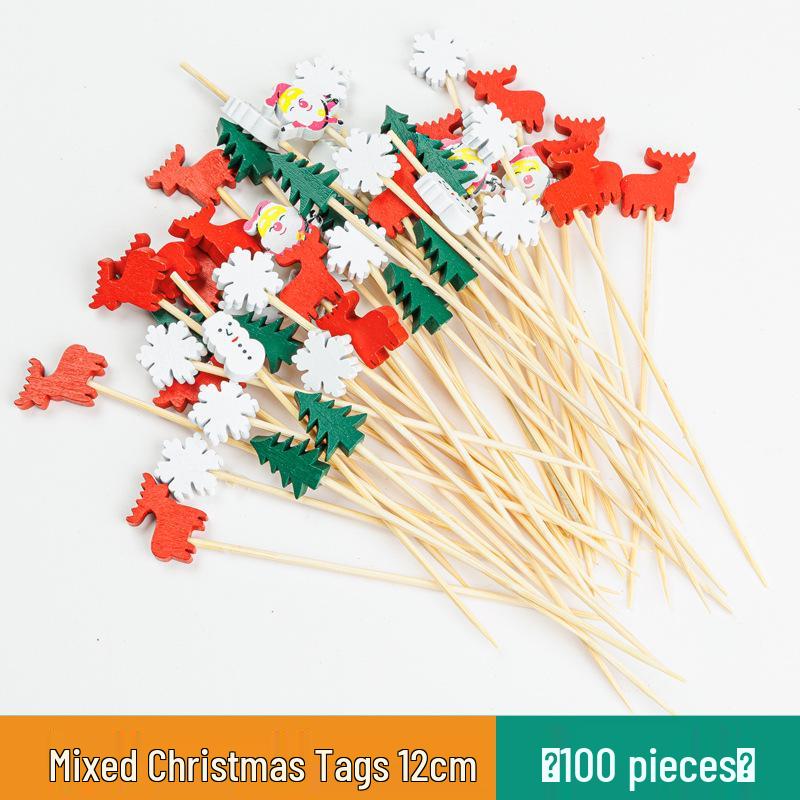 Colorful Bamboo Fruit Forks & Cocktail Skewers - Decorative & Disposable for Baking & Events