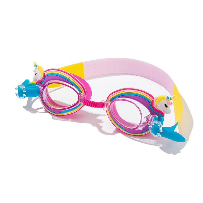 Cartoon Colorful Pony Children's Diving Glasses Children Swimming Goggles Waterproof Anti Fog Adjustable Glasses