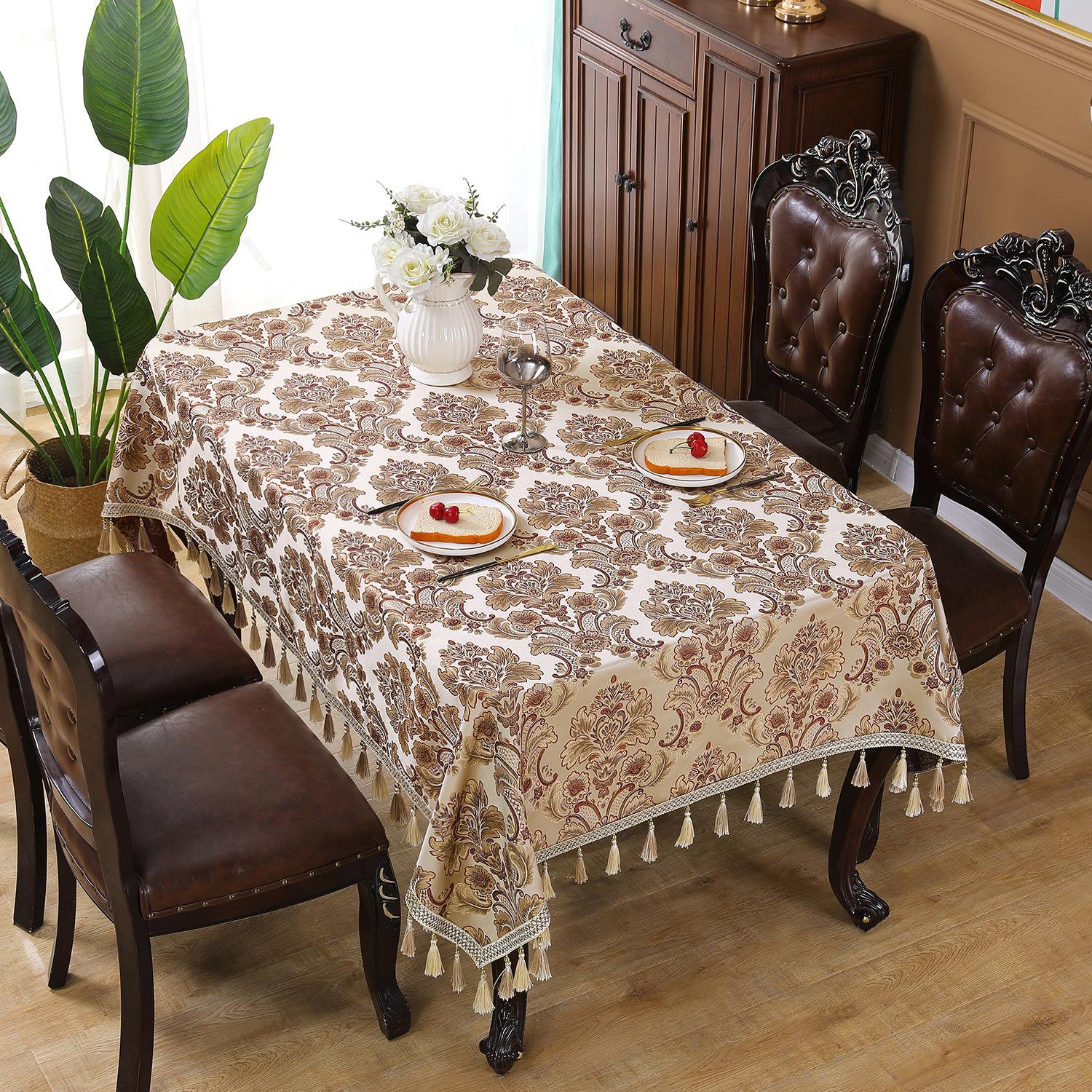 

Прямоугольная скатерть с вышивкой, жаккардовая скатерть с кисточками, винтажная скатерть, невыцветающие украшения для вечеринки 60*60 бежевый