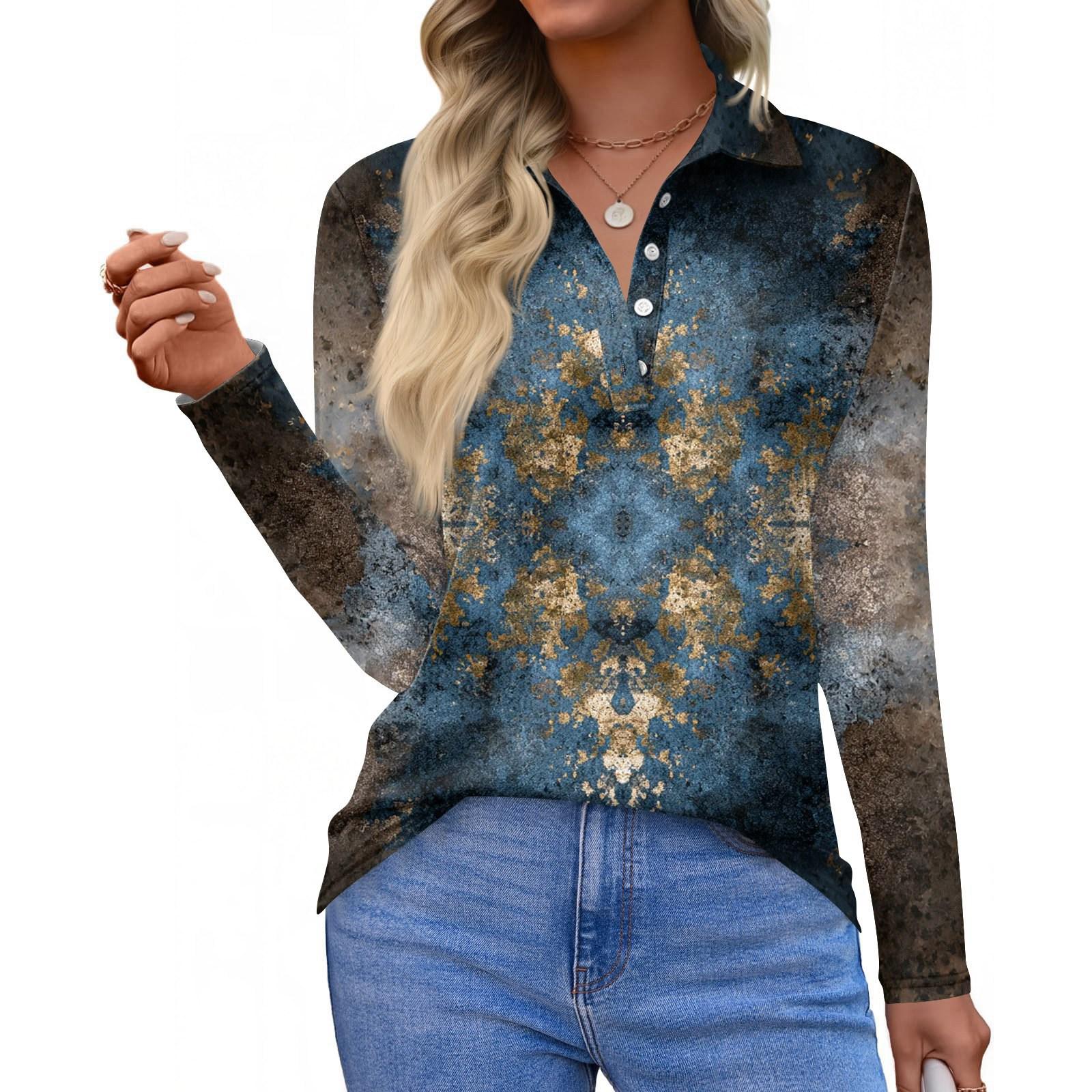 

Женская модная повседневная рубашка с короткими рукавами и принтом с лацканами, женские топы на пуговицах XXL