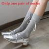 Spring Summer Ballet Style Hollow Out Tied Ribbon Stacking Socks For Girls And Teens