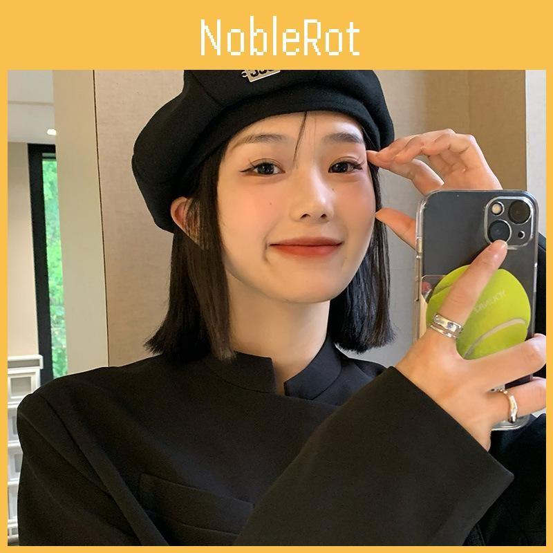 Fashionable Beret Black For Women Large Head Size Face Design Slimming
