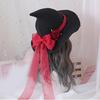 Halloween Lolita Witch Hat Rose Big Bow Gifts Dress Party Witches for Head Ornam