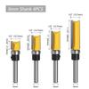 1/4" Shank Double Bearing Straight Trim Router Bit for Woodworking